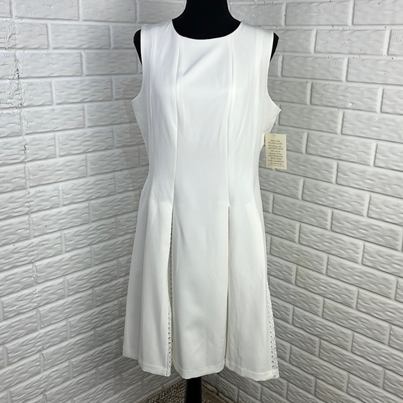 JULIA JORDAN FOR BOSTON PROPER WHITE ALL OCCASION EYELET DRESS SIZE 12 NWT - Picture 1 of 14